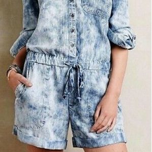 Anthropologie Cloth & Stone Piper Chambray Romper
